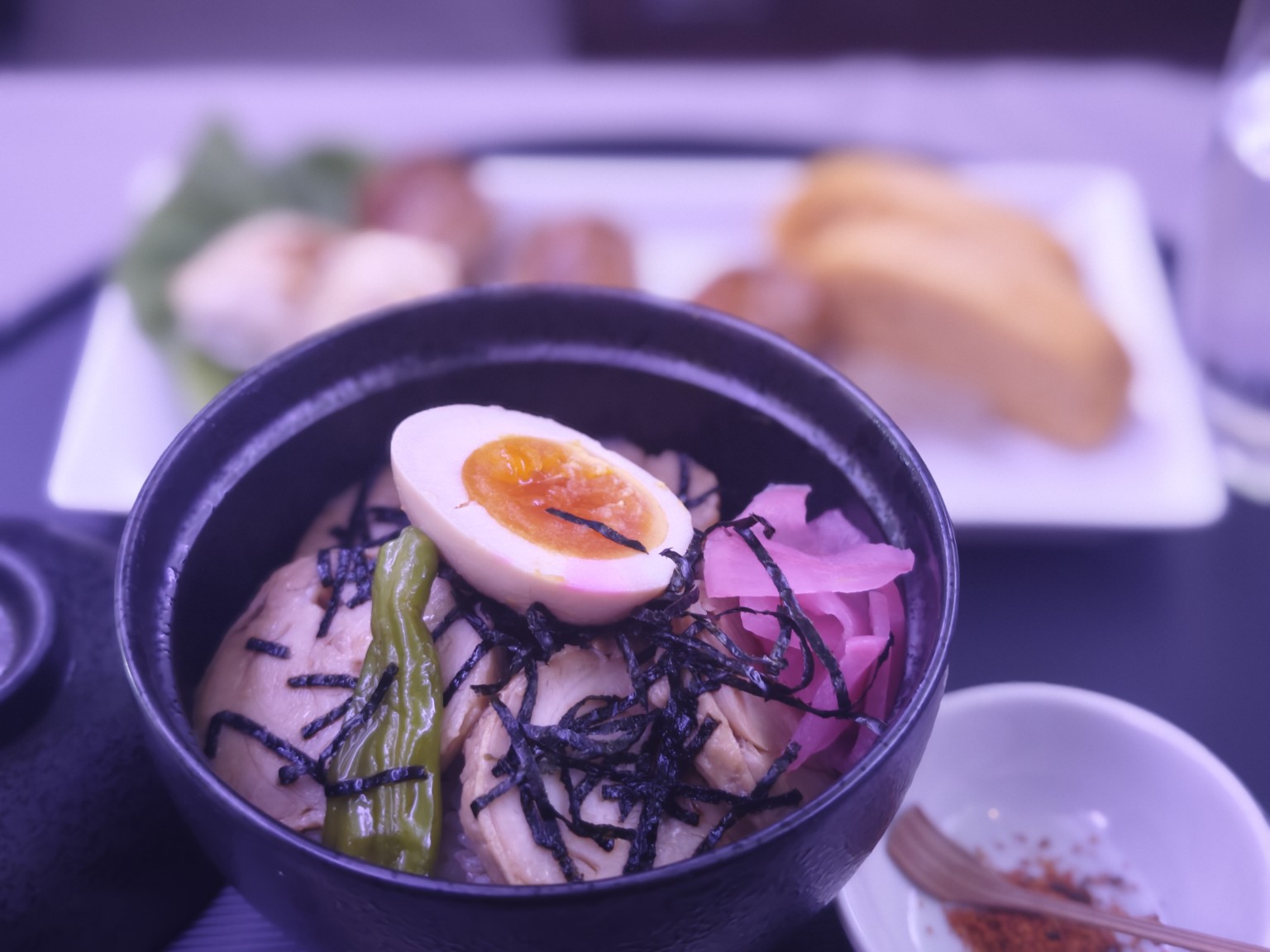 機内で撮影した軽食